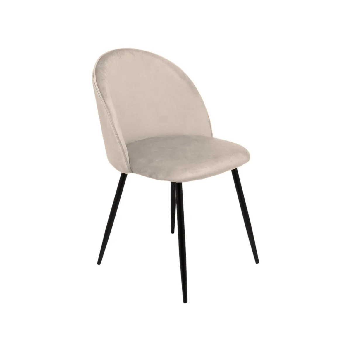 Sedie > Dmora Set di 2 sedie imbottite in velluto - Achito Grigio Chiaro