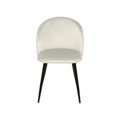 Sedie > Dmora Set di 4 sedie imbottite in velluto panna - Achito Bianco Panna