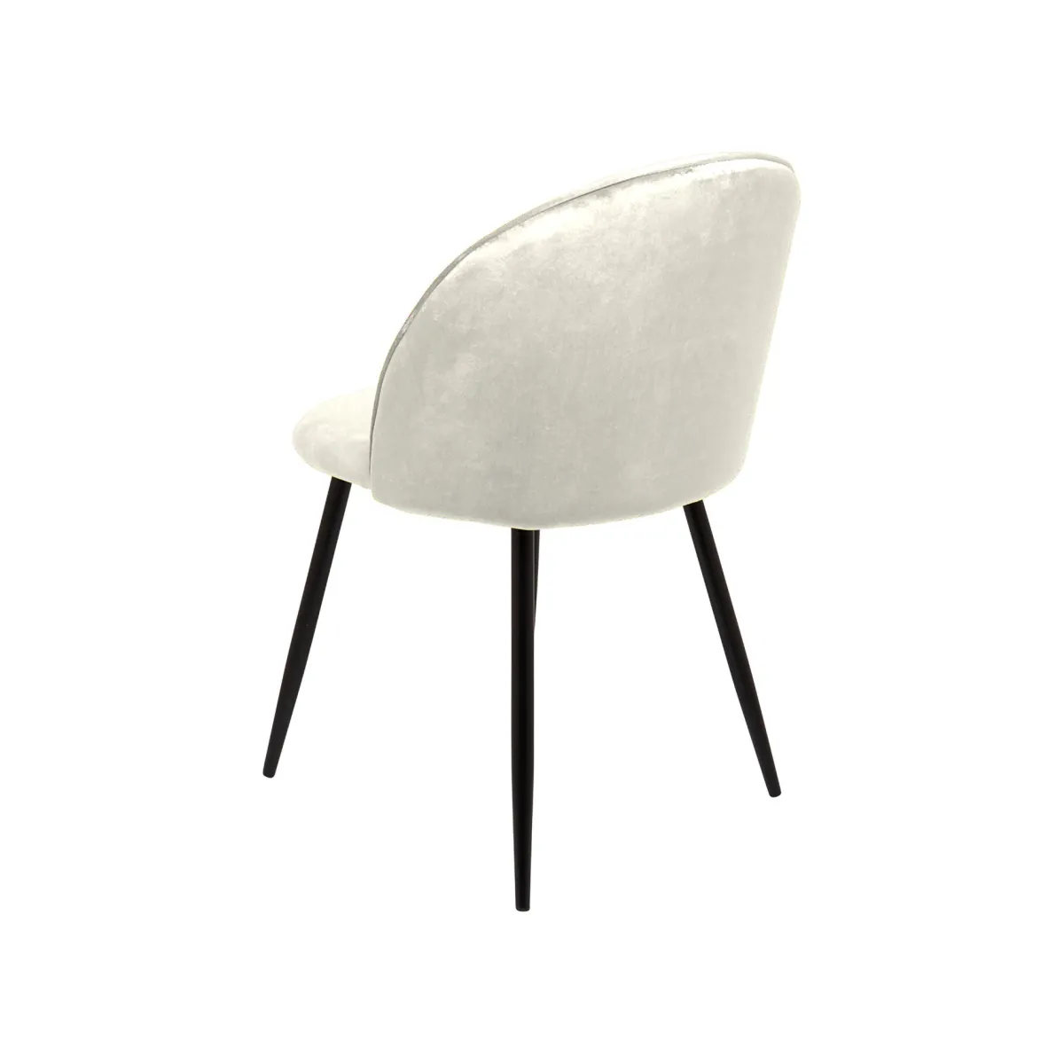 Sedie > Dmora Set di 4 sedie imbottite in velluto panna - Achito Bianco Panna