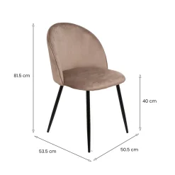 Cucina|Salotto > Dmora Set di 4 sedie moderne imbottite in velluto tortora - Arter Grigio Tortora