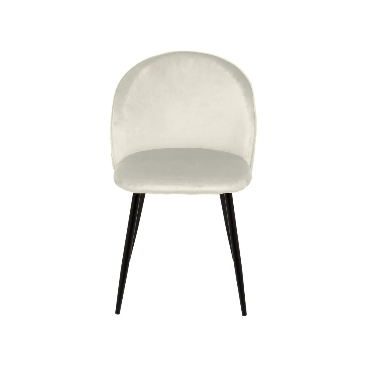 Sedie > Dmora Set di 6 sedie moderne imbottite in velluto panna - Achito Bianco Panna