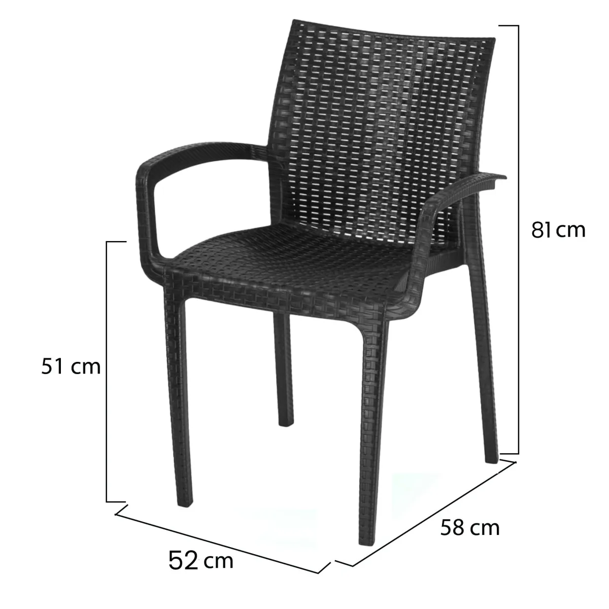 Sedie > Dmora Set di Sedie 4 Sedie Impilabile, Made in Italy - Buono Nero Antracite