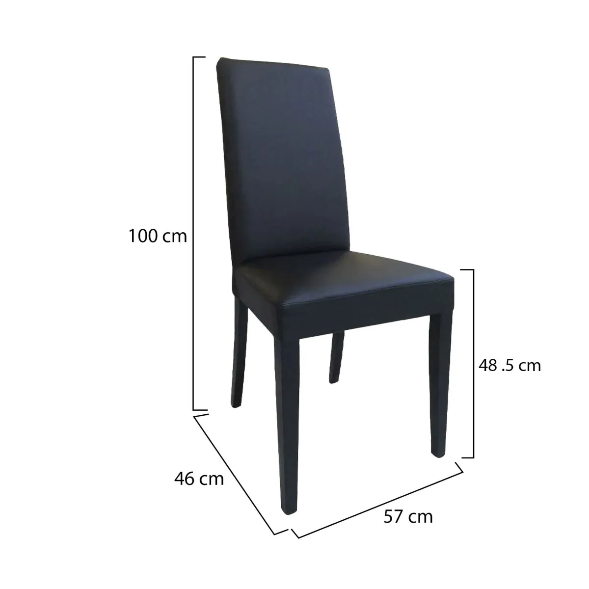 Sedie > Dmora Set di Sedie Nero Nero 2 Sedie Imbottito, Effetto Laccato - Ferraris Nero, Nero