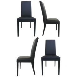 Sedie > Dmora Set di Sedie Nero Nero 2 Sedie Imbottito, Effetto Laccato - Ferraris Nero, Nero