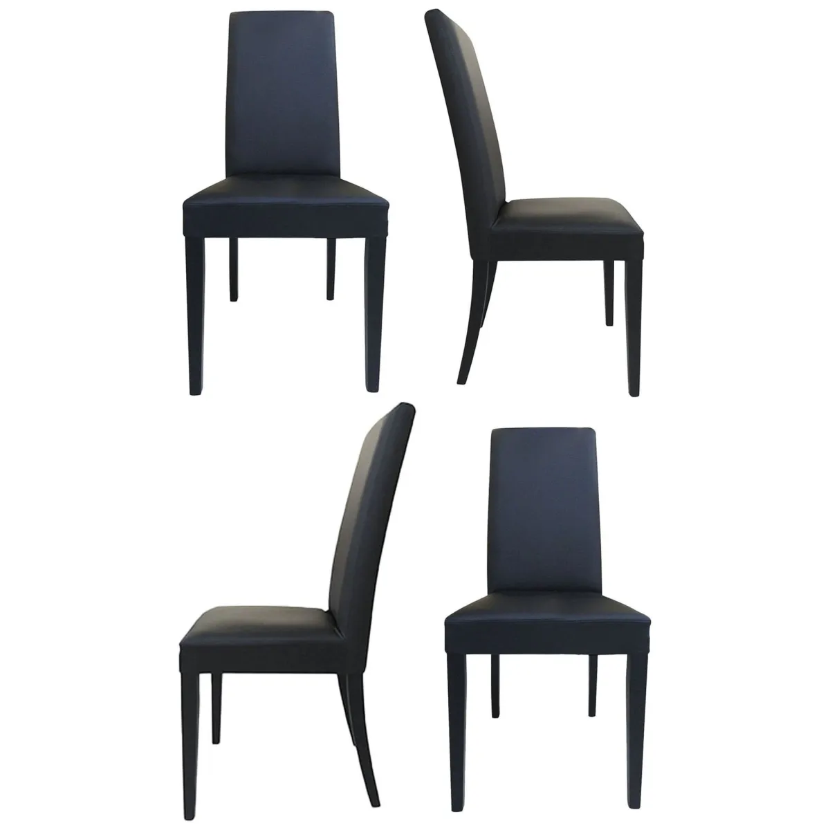 Sedie > Dmora Set di Sedie Nero Nero 2 Sedie Imbottito, Effetto Laccato - Ferraris Nero, Nero