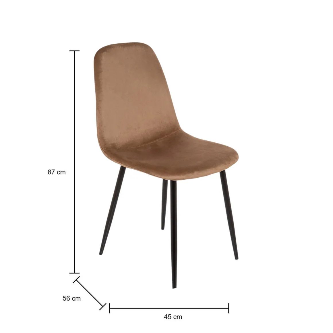Set di 4 sedie pranzo imbottite in velluto beige - Arter