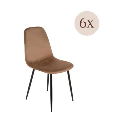 Set di 6 sedie pranzo imbottite in velluto beige - Arter