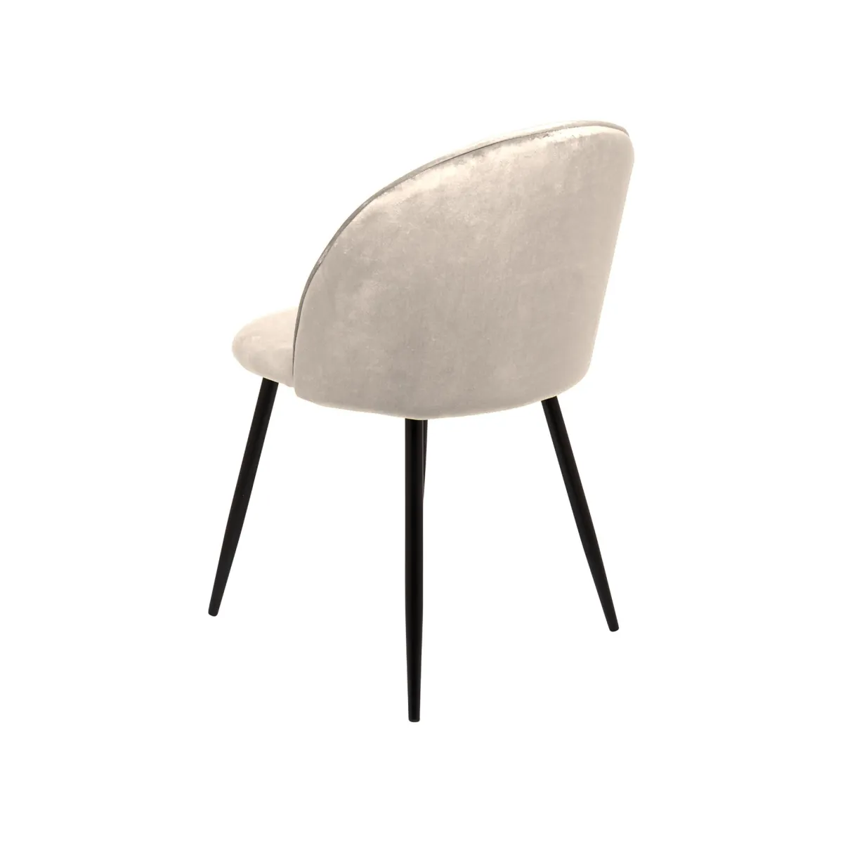Sedie > Dmora Set di 4 sedie soggiorno imbottite in velluto - Achito Grigio Chiaro