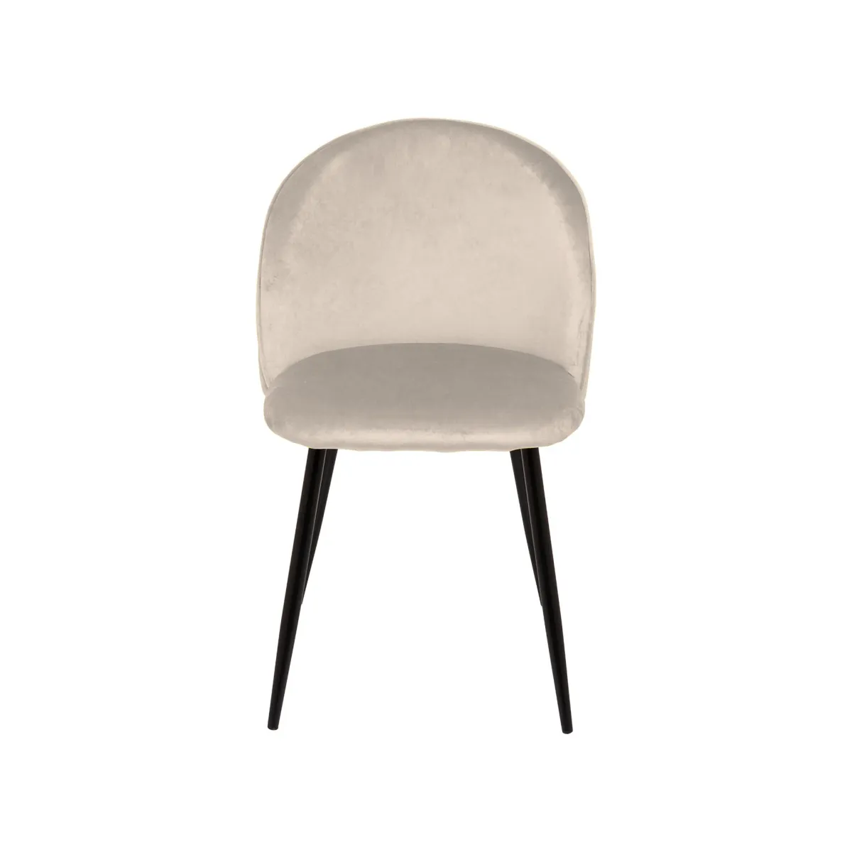 Sedie > Dmora Set di 4 sedie soggiorno imbottite in velluto - Achito Grigio Chiaro