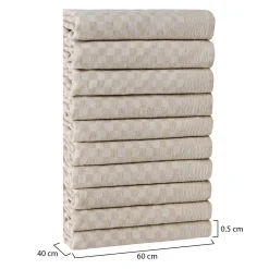 Set di 10 strofinacci Munster, 40x60 cm, Crema