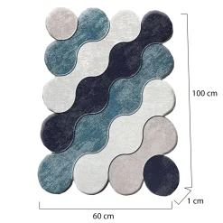 Tappeti Da Bagno > Dmora Set di 2 tappeti da bagno Anderson, 100x60 cm, Blu e Bianco Bianco, Blu
