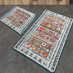 Set di 2 tappeti da bagno Dyersburg, 100x60 cm, Multicolore