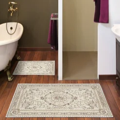 Tappeti Da Bagno > Dmora Set di 2 tappeti da bagno Michigan City, 100x60 cm, Eleganza dorata Multicolore