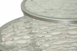 Set di 4 tavolini da salotto Cabiaglio, 70x70 h55 cm, Argento