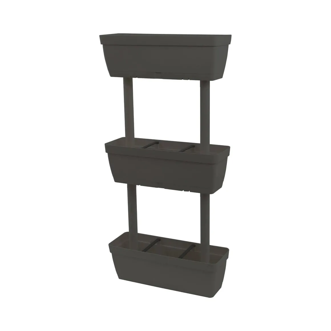 Set di 3 vasi Aldunga, 49x22h16 cm, Antracite