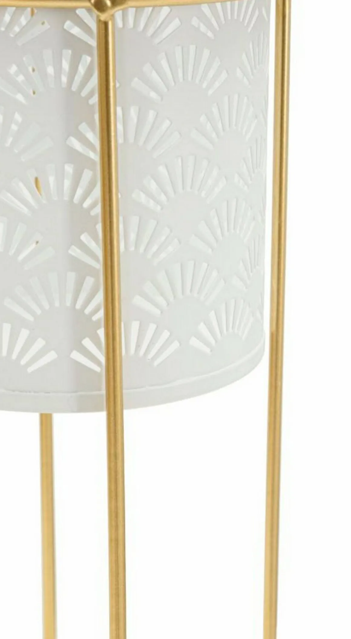 Set di 2 vasi Dore, 17x17 h46 cm, Bianco e Oro