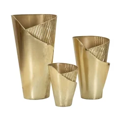 Set di 3 vasi Morrone, 39x42 h75 cm, Oro