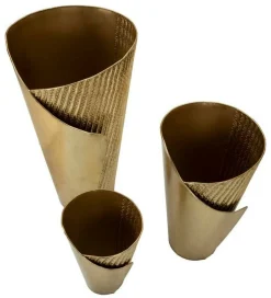 Set di 3 vasi Morrone, 39x42 h75 cm, Oro