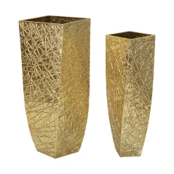 Set di 2 vasi Ritaldi, 34x34 h90 cm, Oro