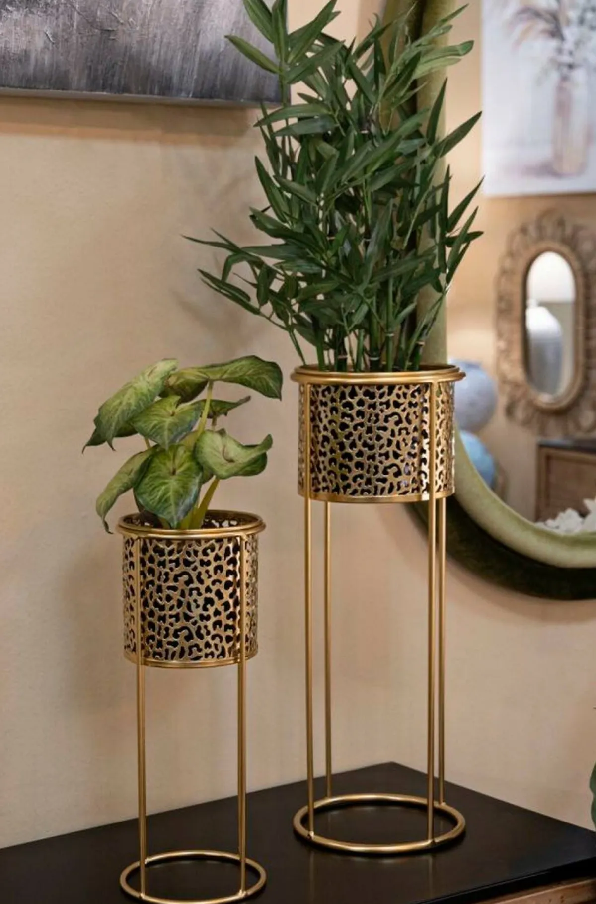 Oggettistica|Vasi > Dmora Set di 2 vasi Robert, , 17x17 h46 cm Oro