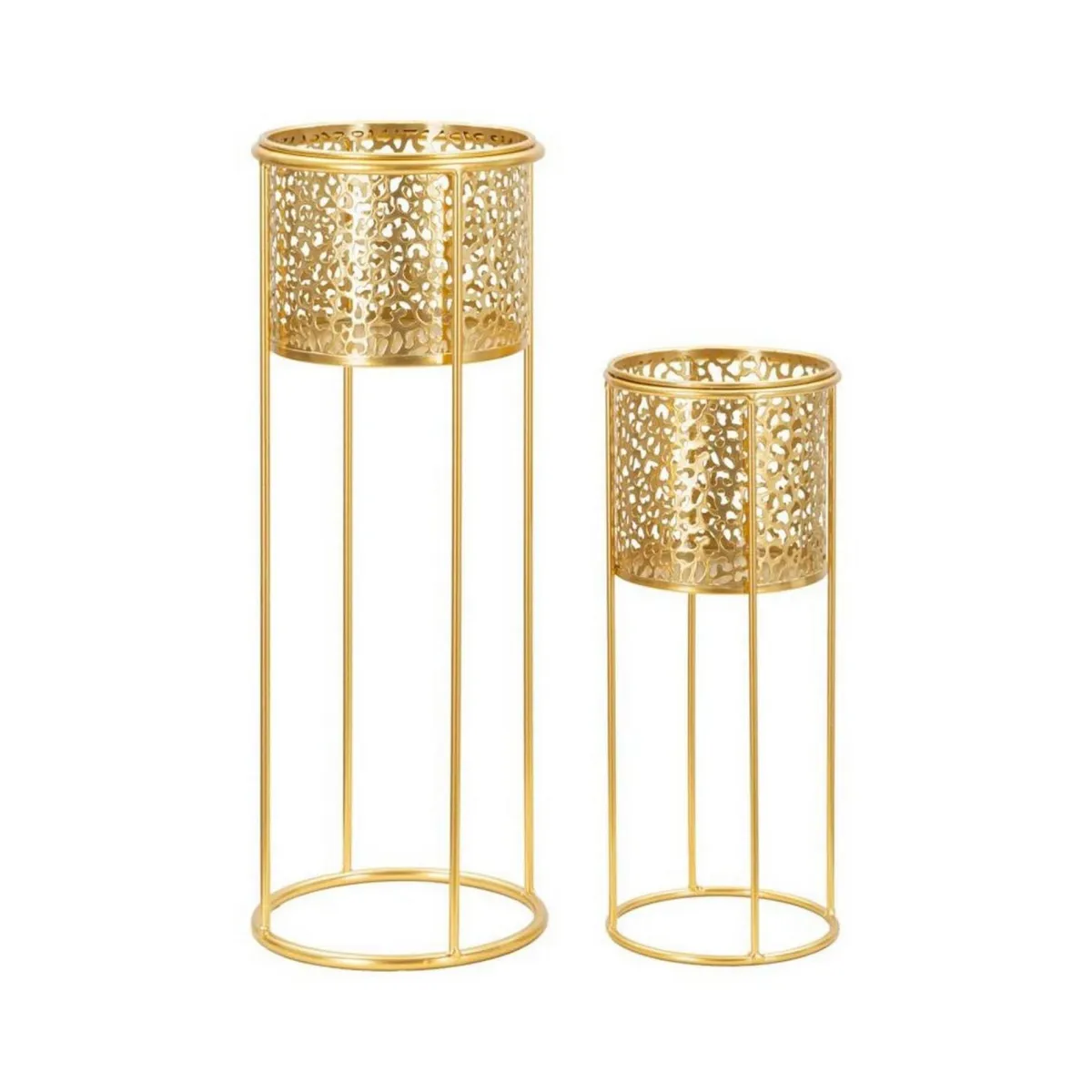 Oggettistica|Vasi > Dmora Set di 2 vasi Robert, , 17x17 h46 cm Oro