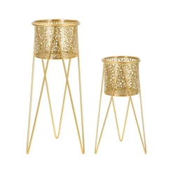 Set di 2 vasi Robert, Oro, 21x20 h46 cm