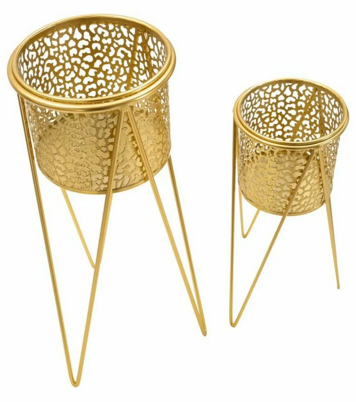 Set di 2 vasi Robert, Oro, 21x20 h46 cm
