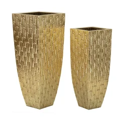 Oggettistica|Vasi > Dmora Set di 2 vasi Tirreni, 40x40 h99 cm, Oro