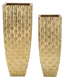 Oggettistica|Vasi > Dmora Set di 2 vasi Tirreni, 40x40 h99 cm, Oro
