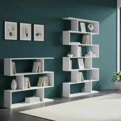 Librerie > Dmora Set Libreria Modulabile 9 Ripiani, Installazione a Muro - Jesolo Bianco