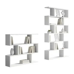 Librerie > Dmora Set Libreria Modulabile 9 Ripiani, Installazione a Muro - Jesolo Bianco
