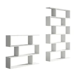 Librerie > Dmora Set Libreria Modulabile 9 Ripiani, Installazione a Muro - Jesolo Bianco