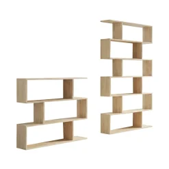 Set Libreria Marrone Rovere 9 Ripiani Modulabile, Installazione a Muro - Jesolo