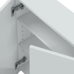 Set Mobili Bagno Bianco Lucido 3 Ripiani 4 Ante, 5 Vani - Gravina