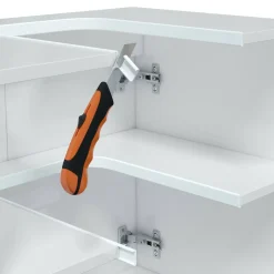 Set Mobili Bagno Bianco Lucido 3 Ripiani 4 Ante, 5 Vani - Gravina