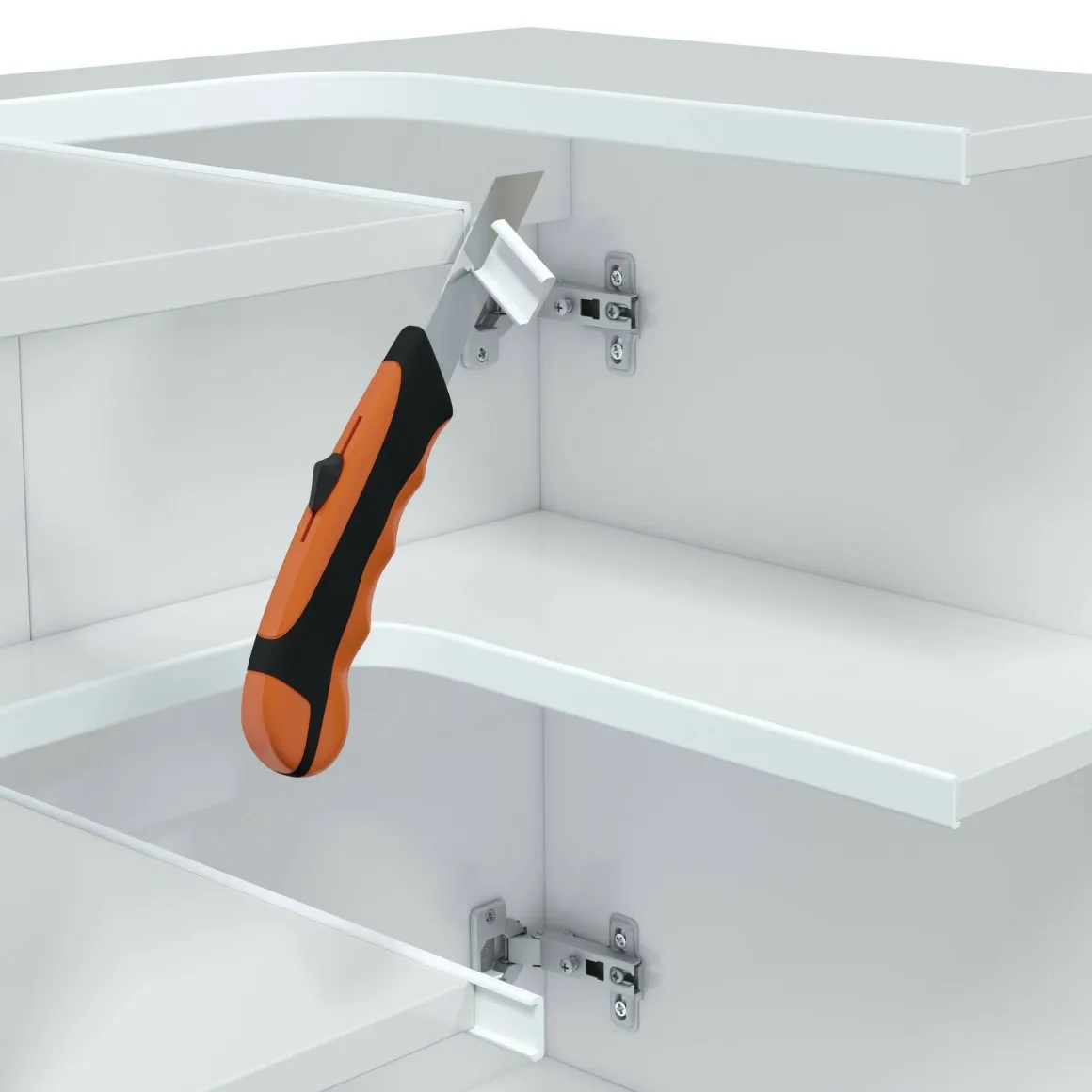Set Mobili Bagno Bianco Lucido 3 Ripiani 4 Ante, 5 Vani - Gravina