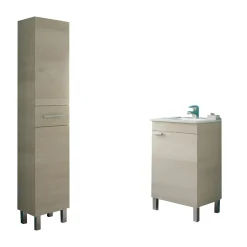 Set Mobili Bagno Marrone Rovere un Cassetto 3 Ripiani, 3 Ante - Trivento