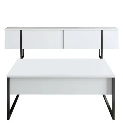 Set Mobili da Soggiorno Bianco Nero Modulabile Apertura a Ribalta, 2 Vani - Mornasco