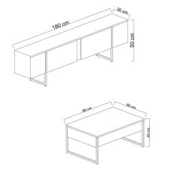 Set Mobili da Soggiorno Bianco oro Modulabile Apertura a Ribalta, 2 Vani - Mornasco