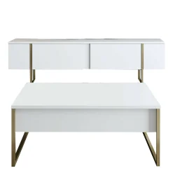Set Mobili da Soggiorno Bianco oro Modulabile Apertura a Ribalta, 2 Vani - Mornasco