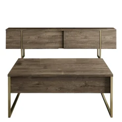 Mobili Soggiorno > Dmora Set Mobili da Soggiorno Marrone Noce oro Modulabile 2 Ante, 2 Vani - Mornasco Oro, Marrone Noce