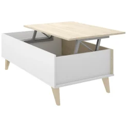 Set Mobili da Soggiorno Marrone Rovere Bianco Cassetti Modulabile, 4 Ripiani - Tellur