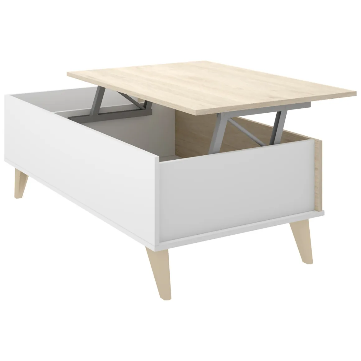 Set Mobili da Soggiorno Marrone Rovere Bianco Cassetti Modulabile, 4 Ripiani - Tellur