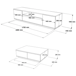 Set Mobili da Soggiorno Marrone Rovere Nodi Nero Modulabile 2 Ripiani, 5 Ante - Nativo