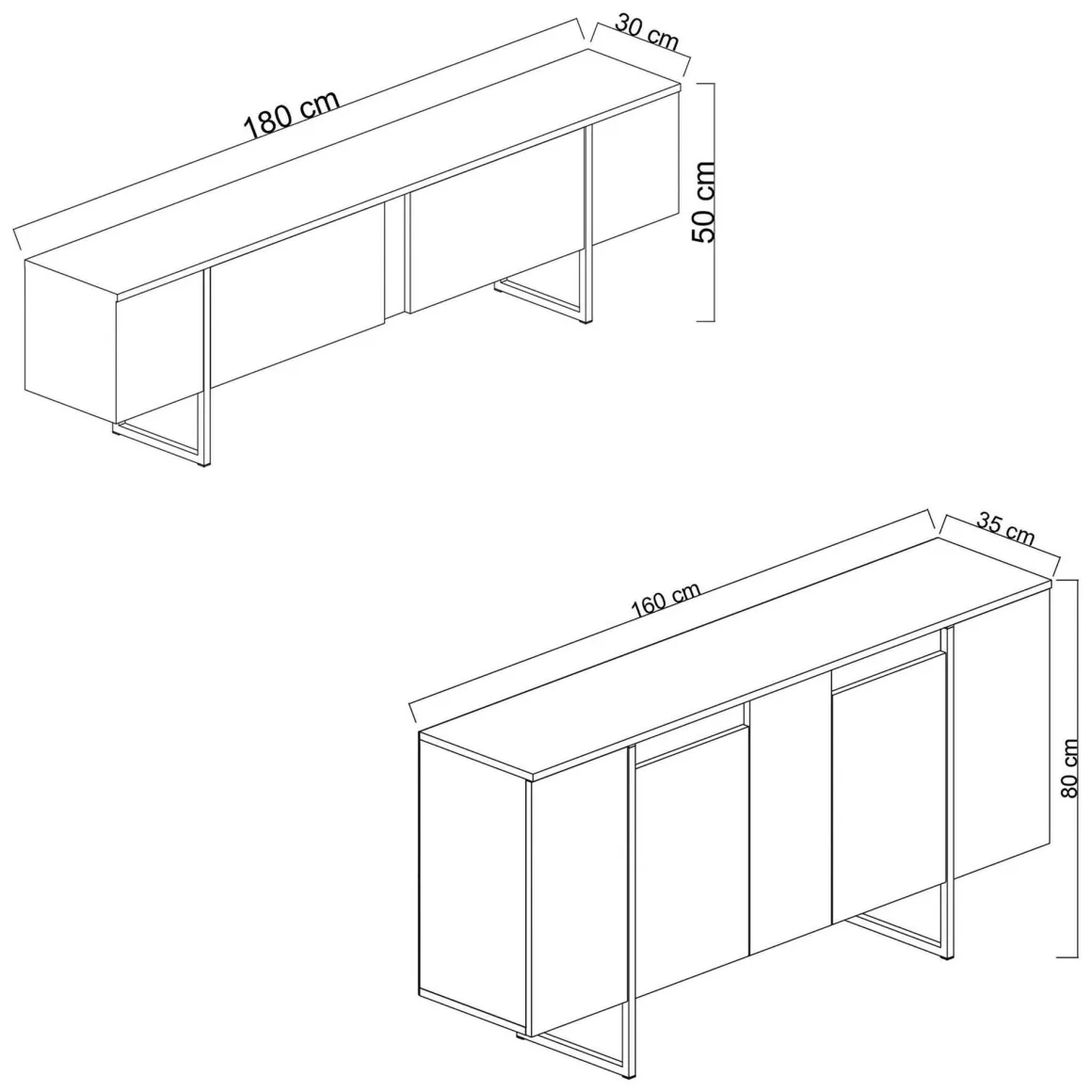 Set Mobili da Soggiorno Nero Antracite Modulabile 4 Ripiani, Apertura Battente, a Ribalta - Pignano