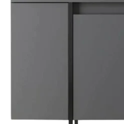 Set Mobili da Soggiorno Nero Antracite Modulabile 4 Ripiani, Apertura Battente, a Ribalta - Pignano