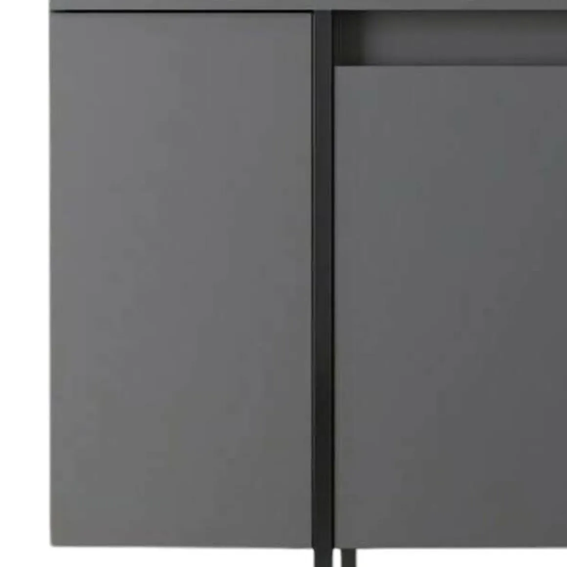 Set Mobili da Soggiorno Nero Antracite Modulabile 4 Ripiani, Apertura Battente, a Ribalta - Pignano