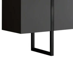 Set Mobili da Soggiorno Nero Antracite Modulabile 4 Ripiani, Apertura Battente, a Ribalta - Pignano