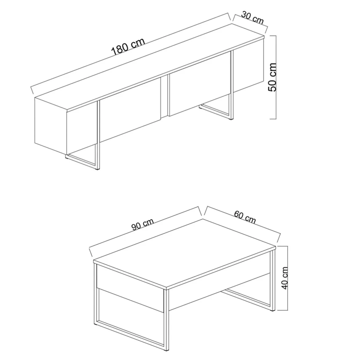Set Mobili da Soggiorno Nero Antracite oro Modulabile 2 Ante, 2 Vani - Mornasco