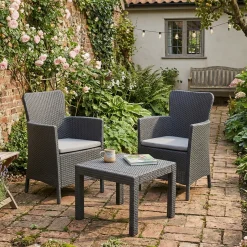 Set salotto balcone 2 poltrone antracite - Brooks